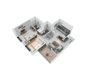 Rohan Nitara Nande 2 BHK Floor Plan