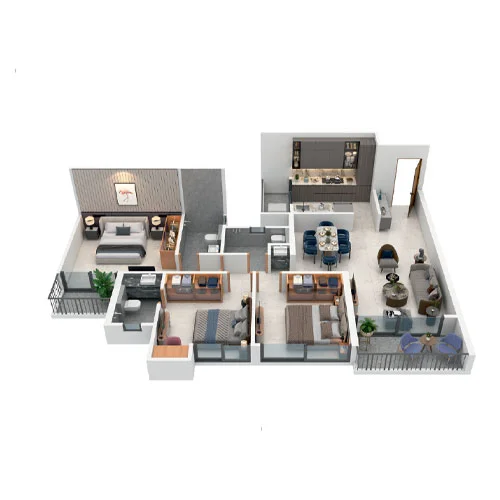 Rohan Nitara Nande 3 BHK Floor Plan Image